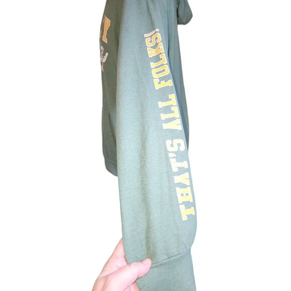 Looney Tunes Green & Yellow Graphic Print Kangaroo Pocket Hoodie Size XL - Picture 7 of 10